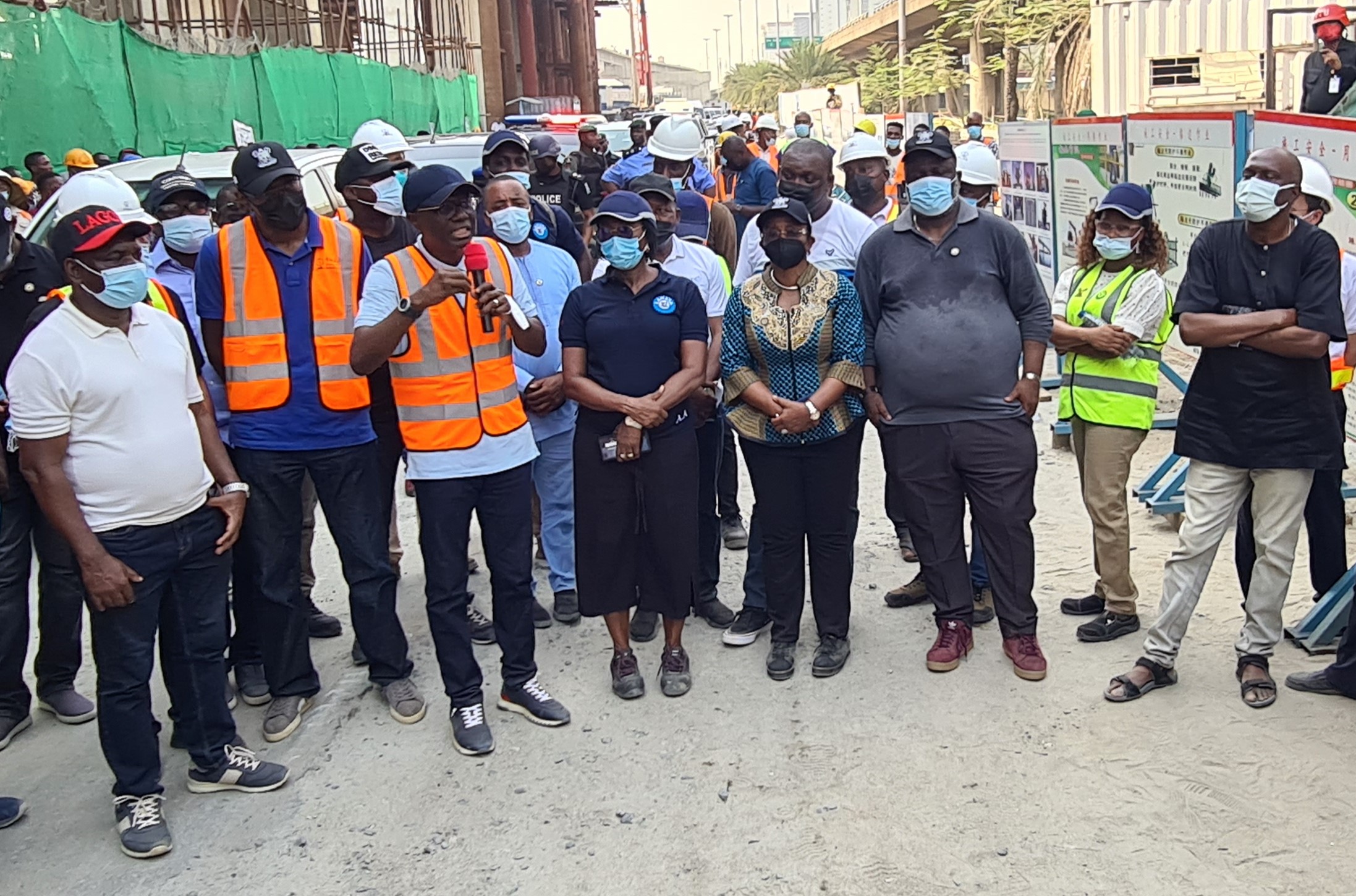 Governor Sanwo-Olu visits Blue Line Rail Station at Marina